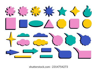 Geometric vintage design elements. Different geometric shapes.