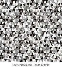 Geometric vintage pattern in black and white with vintage texture, vector illustration eps10