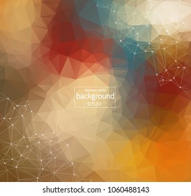 Geometric Vintage Polygonal background molecule and communication. Connected lines with dots. Minimalism background. Concept of the science, chemistry, biology, medicine, technology.