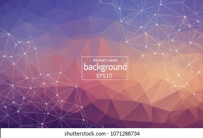 Geometric vintage Polygonal background molecule and communication. Connected lines with dots. Minimalism background. Concept of the science, chemistry, biology, medicine, technology.