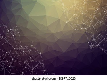 Geometric Vintage Polygonal background molecule and communication. Connected lines with dots. Minimalism background. Concept of the science, chemistry, biology, medicine, technology.
