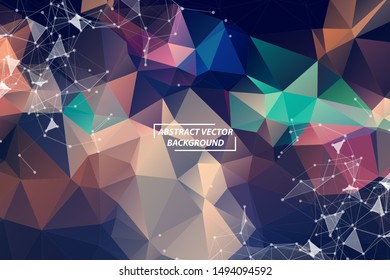 Geometric Vintage Polygonal background molecule and communication. Connected lines with dots. Minimalism background. Concept of the science, chemistry, biology, medicine, technology.