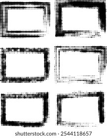 Geometric vintage pop art print frame design. Comic halftone border design. Abstract textured retro design perfect for cards, posters, or digital compositions, web banners and book cover.