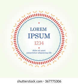 Geometric vintage round frame. Vector logo template, labels and badges.