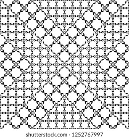 Geometric vintage seamless pattern vector illustration with monochrome colors. Black and white background geometrical abstract for wall wrapping and fashion textile print.