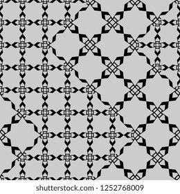 Geometric vintage seamless pattern vector illustration with monochrome colors. Black and white background geometrical abstract for wall wrapping and fashion textile print.