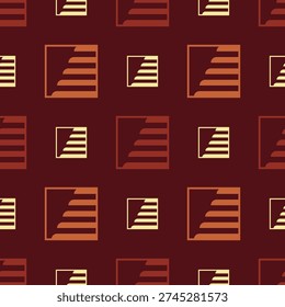 Geometric Vintage Style Stripe Pattern in Square Shape Seamless Repetition