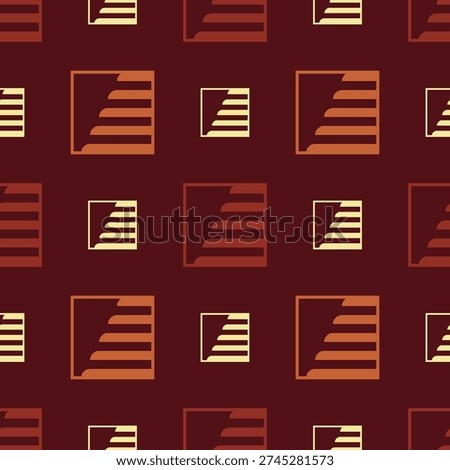 Geometric Vintage Style Stripe Pattern in Square Shape Seamless Repetition