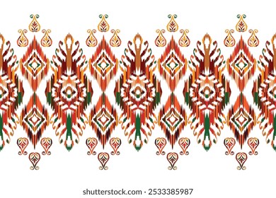 Geometric vintage texture vector art design. Textile fashion lines ikat seamless pattern and batik fabric"This content was created using vector drawing tools and software not by AI"