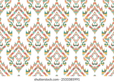 Geometric vintage texture vector art design. Textile fashion lines ikat seamless pattern and batik fabric"This content was created using vector drawing tools and software not by AI"