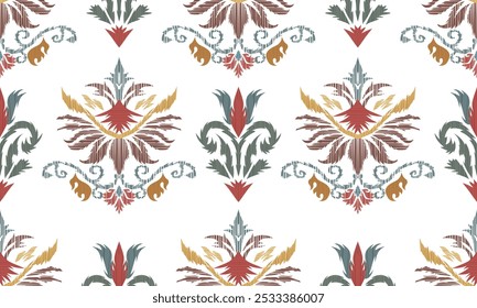 Geometrisches Vintage-Textur, Vektorgrafik-Design. Textile Modellierungen kat nahtloses Muster und Batik Stoff"Dieser Inhalt wurde mit Vektorgrafik-Tools und Software nicht von AI erstellt"