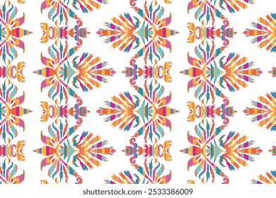 Geometric vintage texture vector art design. Textile fashion lines ikat seamless pattern and batik fabric"This content was created using vector drawing tools and software not by AI"