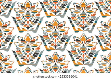 Geometric vintage texture vector art design. Textile fashion lines ikat seamless pattern and batik fabric"This content was created using vector drawing tools and software not by AI"