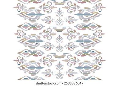 Geometric vintage texture vector art design. Textile fashion lines ikat seamless pattern and batik fabric"This content was created using vector drawing tools and software not by AI"