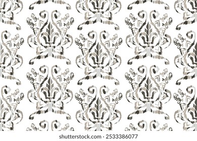 Geometric vintage texture vector art design. Textile fashion lines ikat seamless pattern and batik fabric"This content was created using vector drawing tools and software not by AI"