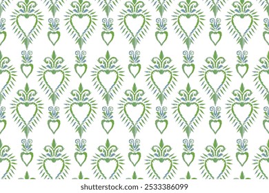 Geometric vintage texture vector art design. Textile fashion lines ikat seamless pattern and batik fabric"This content was created using vector drawing tools and software not by AI"