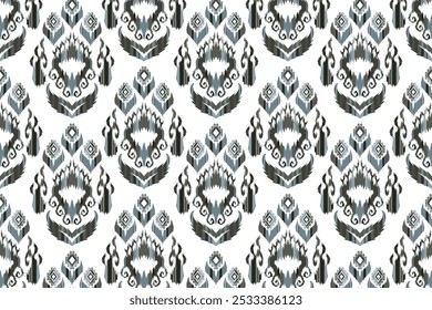 Diseño geométrico de Arte vectorial de textura vintage. Líneas de moda textil ikat patrón sin fisuras y tela de batik "Este contenido fue creado utilizando herramientas de dibujo de Vector y software no por AI"
