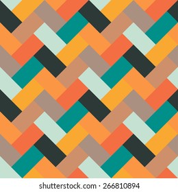 Geometric vintage vector background. Seamless pattern.