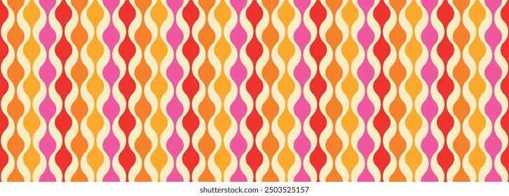 Geometric vintage wallpaper with waves