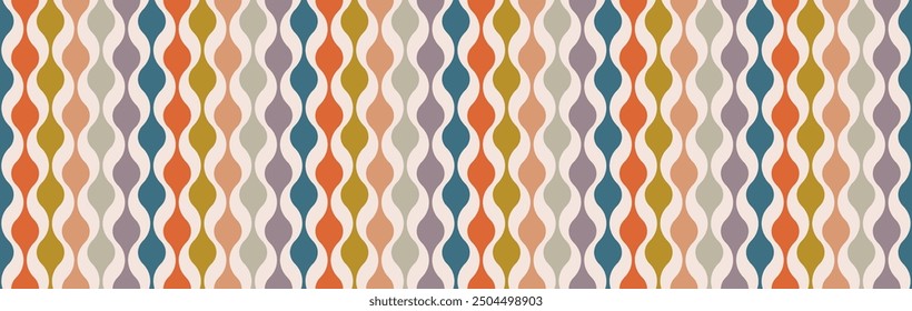 Geometric vintage wallpaper with waves