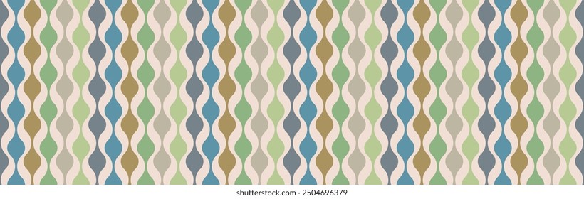 Geometric vintage wallpaper with waves