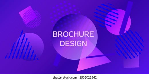 Geometric Violet abstract background with trendy isometric shapes. Minimal universal banner templates in memphis style. Minimalistic Violet background design with dynamic shapes. Vector illustration.