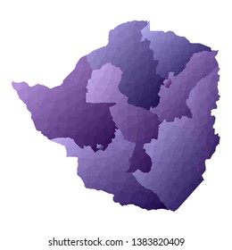 Geometric violet map of Zimbabwe.