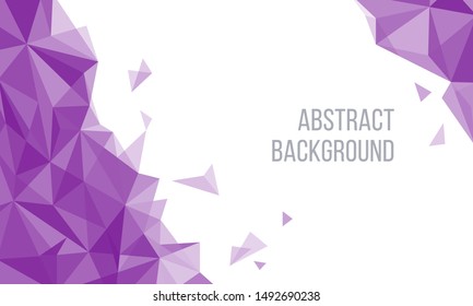 Geometric Violet and White Abstract Vector Background for Use in Design. Modern Polygon Texture with Text for Presentation and Landing Design.