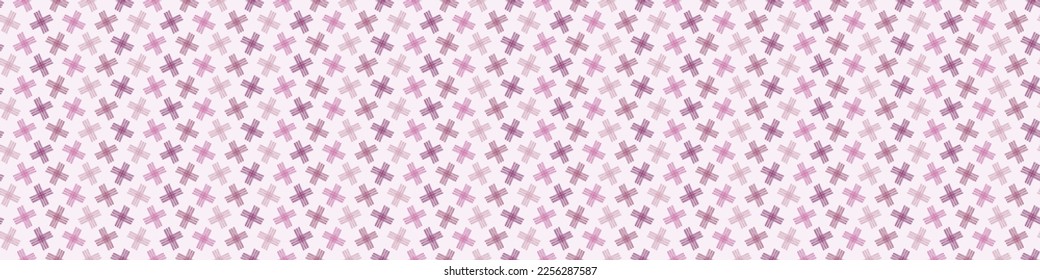 Geometric viva magenta seamless vector border. Abstract trendy banner for color of the year 2023 line washi tape. 