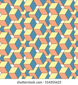 Geometric volume pattern cube.Optical illusion 3D cube shapes.swatch pattern