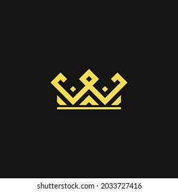 geometric W form crown logo concept