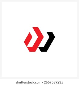 Logotipo geométrico W con flechas