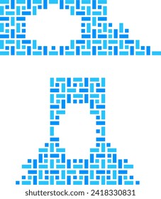 geometric wall composition with rectangles and squares