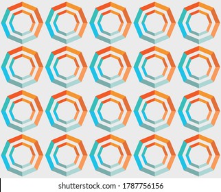 Geometric wall pattern. Seamless vector pattern. Background texture in geometric ornamental style. Vector illustration.