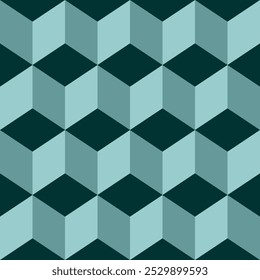 Geometric wallpapper Green cube Pattern Seamless