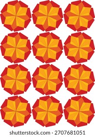 Geometric Warm Sunburst Floral Pattern

