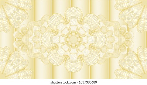 Marca de agua geométrica. Billetes. Ilustración vectorial. Diseño detallado. 
