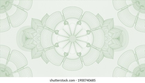 Geometric watermark. Guilloche background. Vector illustration. Complex design. 
