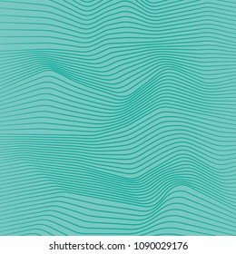 Geometric Wave Background. Line Texture. Aqua Color. Vector Pattern. Modern Stylish Texture. Geometric Striped Ornament. Aqua Linear.