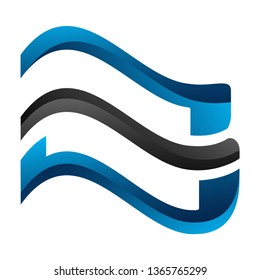 Geometric wave line concept design. Symbol graphic template element 