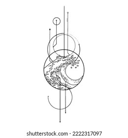 geometric wave in minimalistic way
