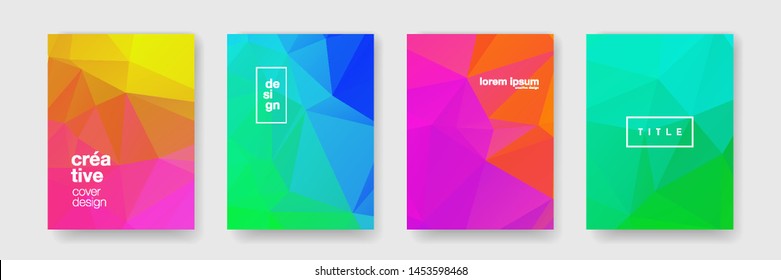 Geometric wave pattern background, abstract color gradient. Vector mosaic texture modern cover design, cool pattern background