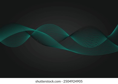 Geometric wave pattern for graphic design. Dynamic frequency band filter. Minimalist abstract line art. Vector art with gradient waves. Flowing curved stripes, smooth transitions.