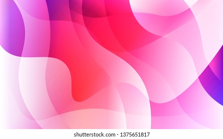 Geometric Wave Shape with Gradient Blurred Abstract Background. For Greeting Card, Flyer, Poster, Brochure, Banner Calendar. Vector Illustration