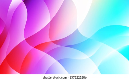 Geometric Wave Shape with Gradient Blurred Abstract Background. For Greeting Card, Flyer, Poster, Brochure, Banner Calendar. Vector Illustration