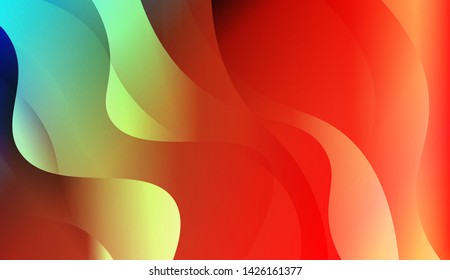 Geometric Wave Shape with Gradient Blurred Abstract Background. For Greeting Card, Flyer, Poster, Brochure, Banner Calendar. Vector Illustration