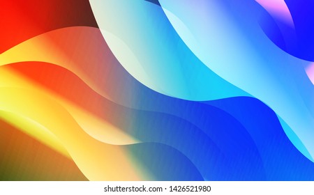 Geometric Wave Shape with Gradient Blurred Abstract Background. For Greeting Card, Flyer, Poster, Brochure, Banner Calendar. Vector Illustration