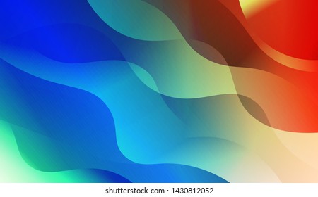 Geometric Wave Shape with Gradient Blurred Abstract Background. For Greeting Card, Flyer, Poster, Brochure, Banner Calendar. Vector Illustration