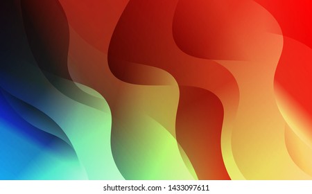 Geometric Wave Shape with Gradient Blurred Abstract Background. For Greeting Card, Flyer, Poster, Brochure, Banner Calendar. Vector Illustration