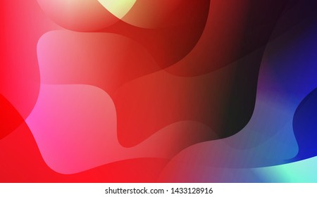Geometric Wave Shape with Gradient Blurred Abstract Background. For Greeting Card, Flyer, Poster, Brochure, Banner Calendar. Vector Illustration